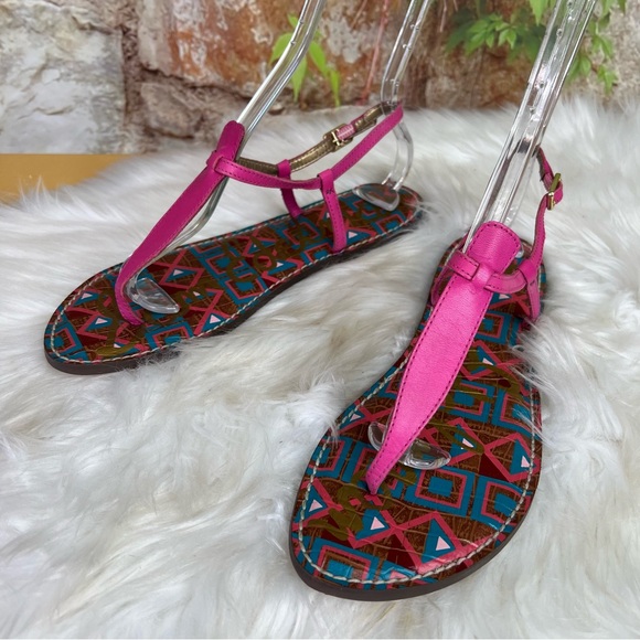 SAM EDELMAN Hot Pink Thong Sandals, 10 - Picture 3 of 7